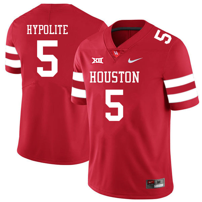 Men #5 Hasaan Hypolite Houston Cougars College Big 12 Conference Football Jerseys Sale-Red - Click Image to Close